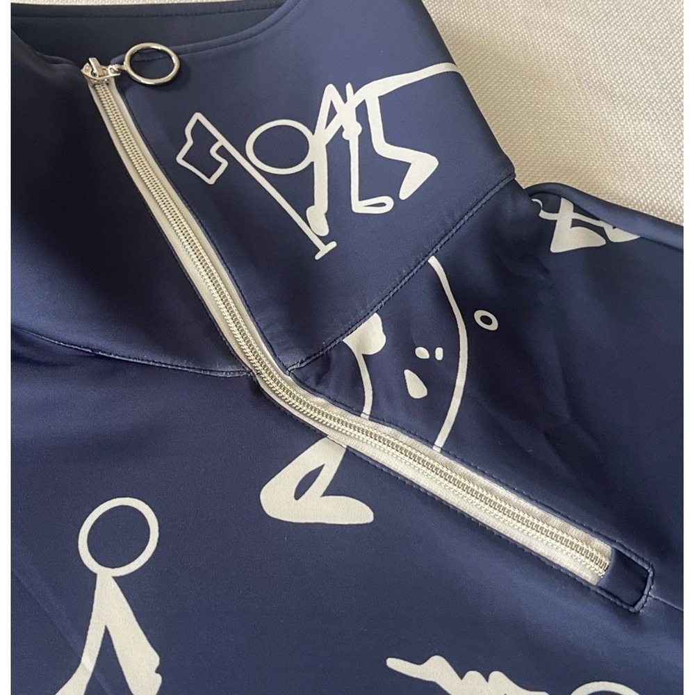 Acegolfs Hyper Prep Golf Sweatshirt Womens Medium Navy Quarter Zip Pullover NWT - Picture 11 of 14